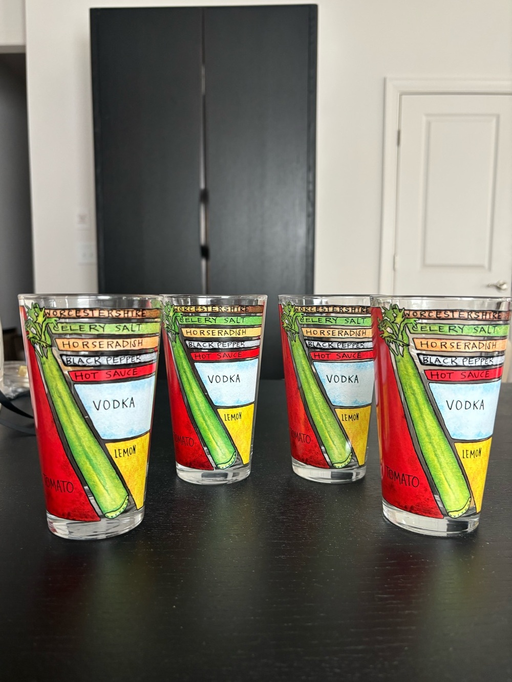 Bloody Mary Diagram Recipe Glasses by Alyson Thomas - Set of 4